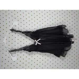 Victorias Secret Black Sexy Sheer babydoll Lingerie SMALL lace